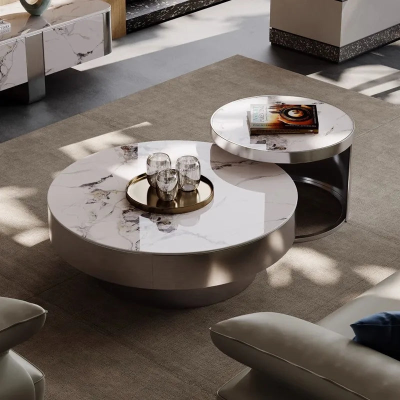 Aesthetic Coffee Table Round Storage Designer Modern Coffee Table Small Salon Metal Mesa De Centro Sala Home Furniture