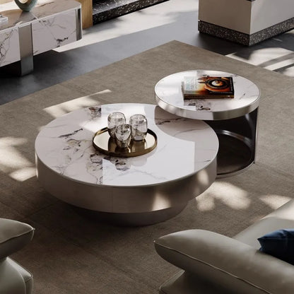 Aesthetic Coffee Table Round Storage Designer Modern Coffee Table Small Salon Metal Mesa De Centro Sala Home Furniture