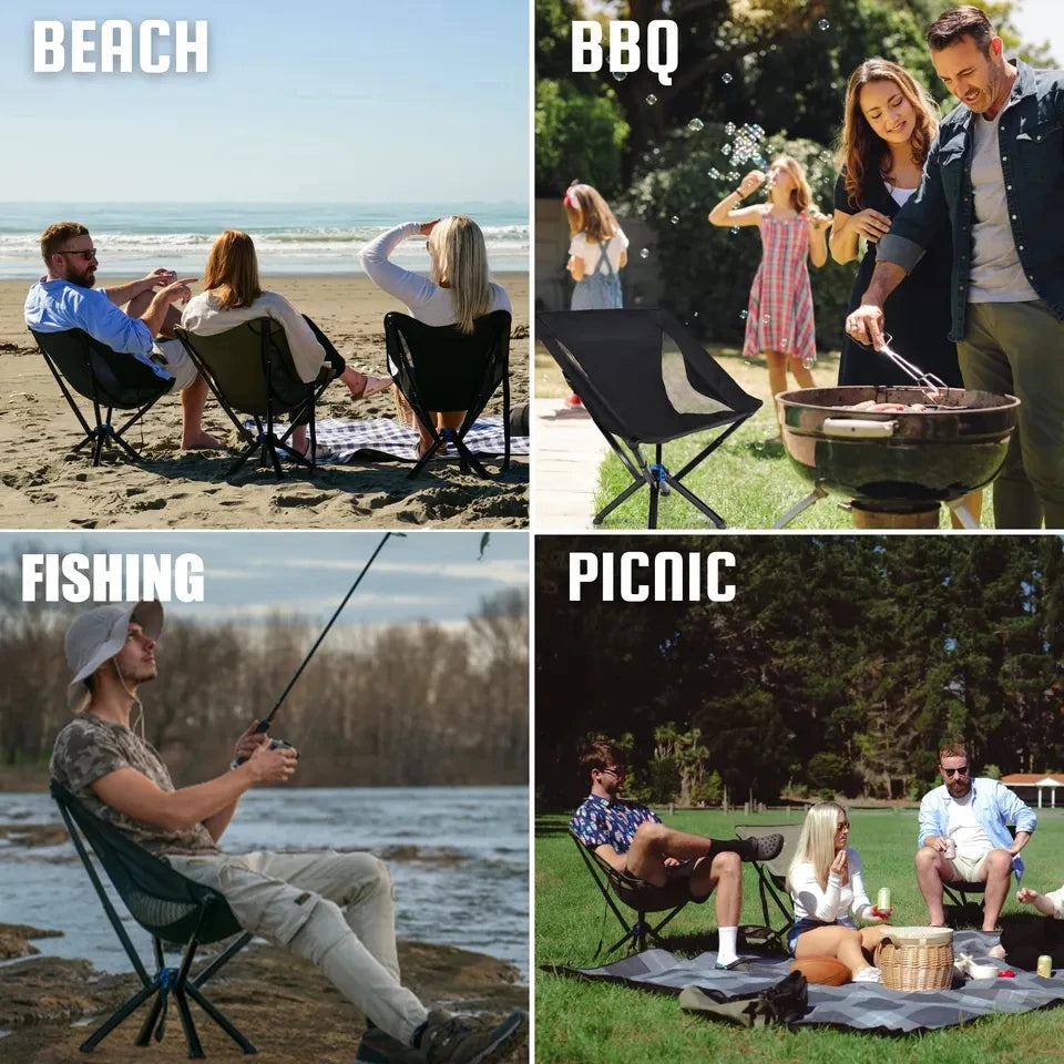 Outdoor Portable Quick Open CLIQ Chair Lightweight Folding Aluminum Fishing Backpacking Beach Camping Chair