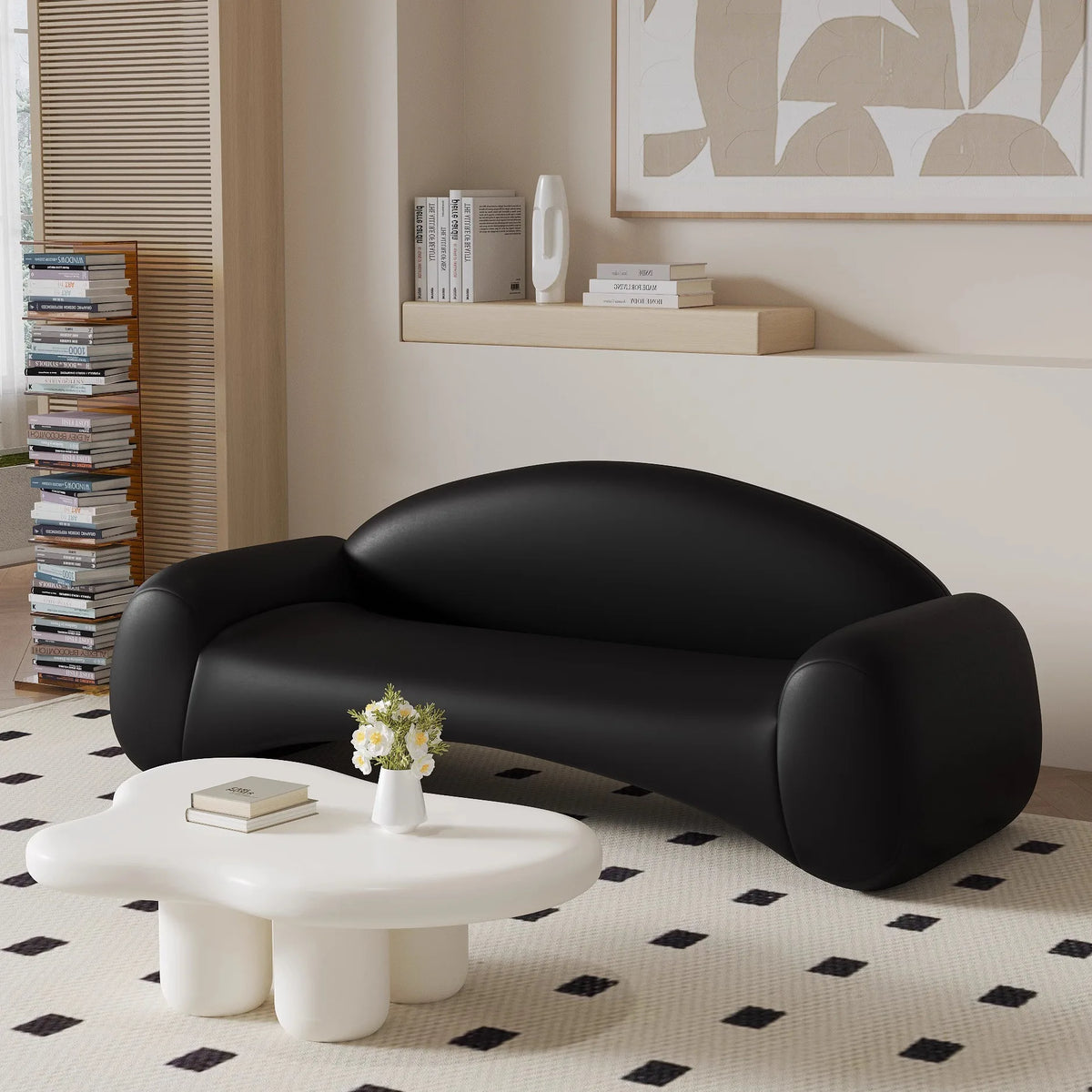 Cream wind small apartment designer special-shaped small sofa creative curved clothing store reception lounge area fabric sofa