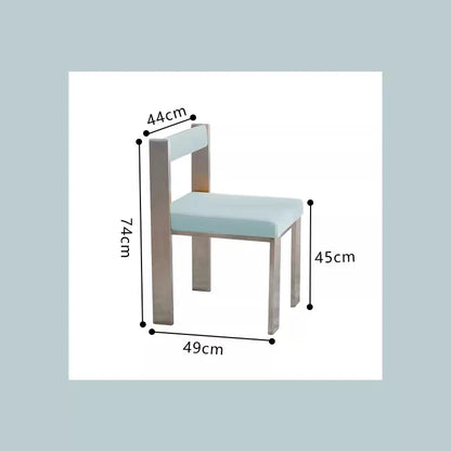 European Style Light luxury Retro Home Use Stainless Steel Dining Chair Advanced Design Living Room Bedroom Leisure Single Chair