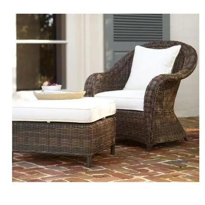 Garden Cheap Outdoor Ottoman Round Wicker Footstool