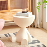 Wedyvko Coffee Table 1pc Modern Round Matte Finish Side Table - Small Storage Rack Stool for Living Room, Bedside Nightstand