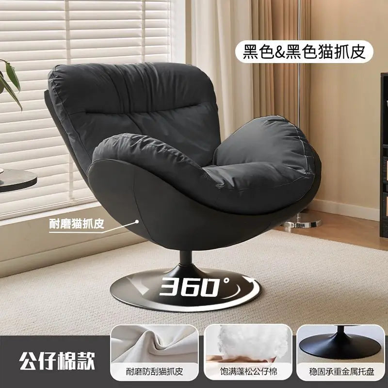 Nordic Luxury 360 Degree Rotating Egg Lazy Rocking Chair Leisure Single Sofa for Balcony Living Room Comfortable Relax Lounge