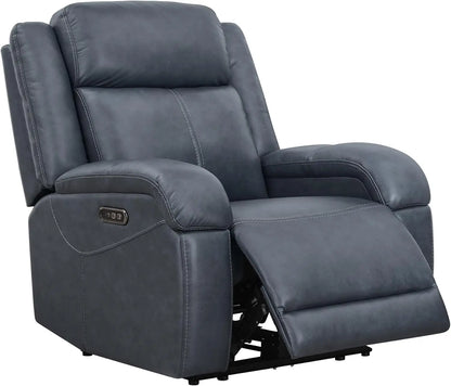 Genuine Leather Power Recliner Chairs for Adults, Wall Hugger RV Recliner with Power Headrest & Charging Ports,