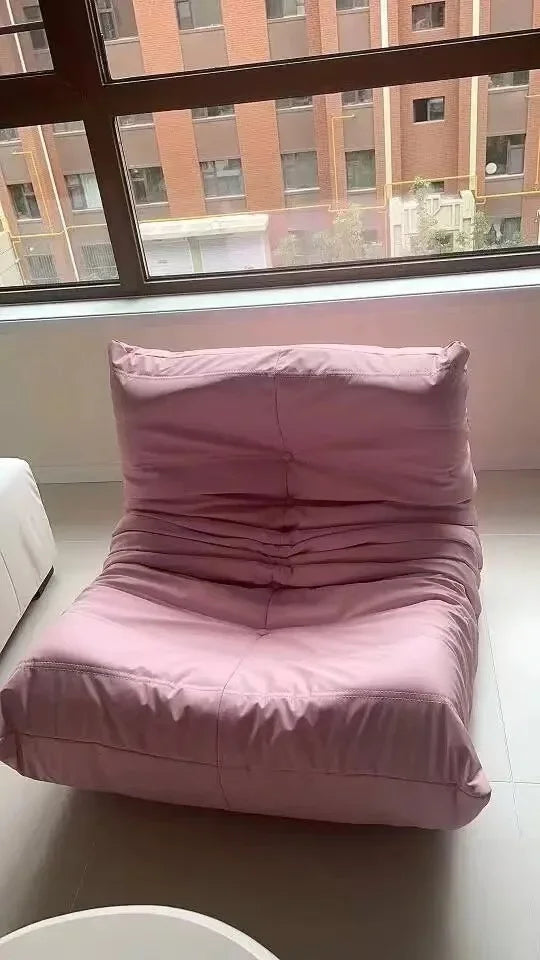 Togo caterpillar sofa balcony leisure bedroom living room reclining sleeping lazy sofa cream wind single recliner