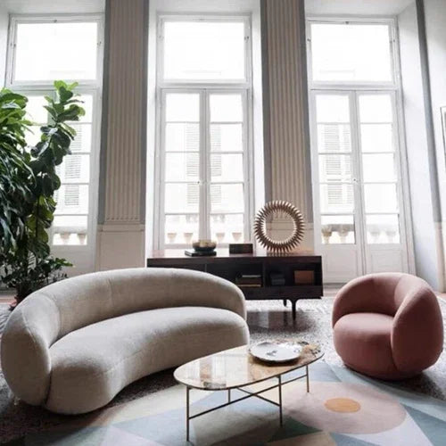Nordic light extravagance creative personality arc sofa clothing store hotel leisure network celebrity accommodation design