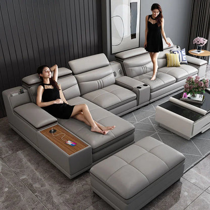 Hot Sales 2025 Custom Modern Luxury Fabric Reclining Massage Furniture Set Multifunctional Three Seat For Hotel Villa Fabric App