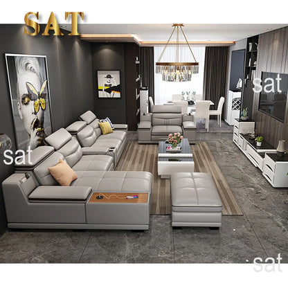 Hot Sales 2025 Custom Modern Luxury Fabric Reclining Massage Furniture Set Multifunctional Three Seat For Hotel Villa Fabric App