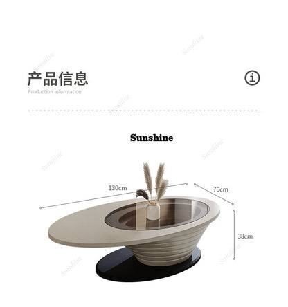 Oval Modern Coffee Table Unique Trendy Design European Coffee Table Neutral Minimalist Table Basse Living Room Furniture