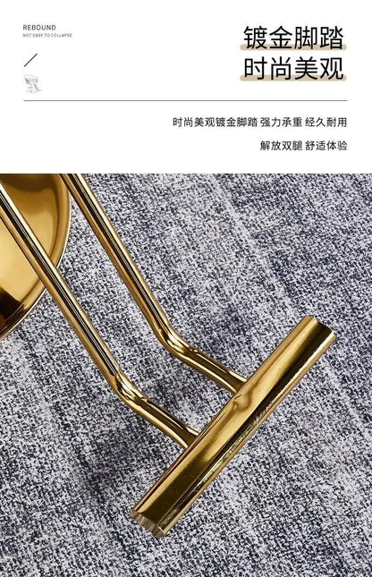 High-end stainless steel dining chair single sofa chair designer home living room wrought iron balcony