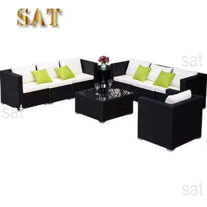 Modern Outdoor Wicker Patio Set Aluminum Furniture Rattan Sofa Bistro Garden Couch