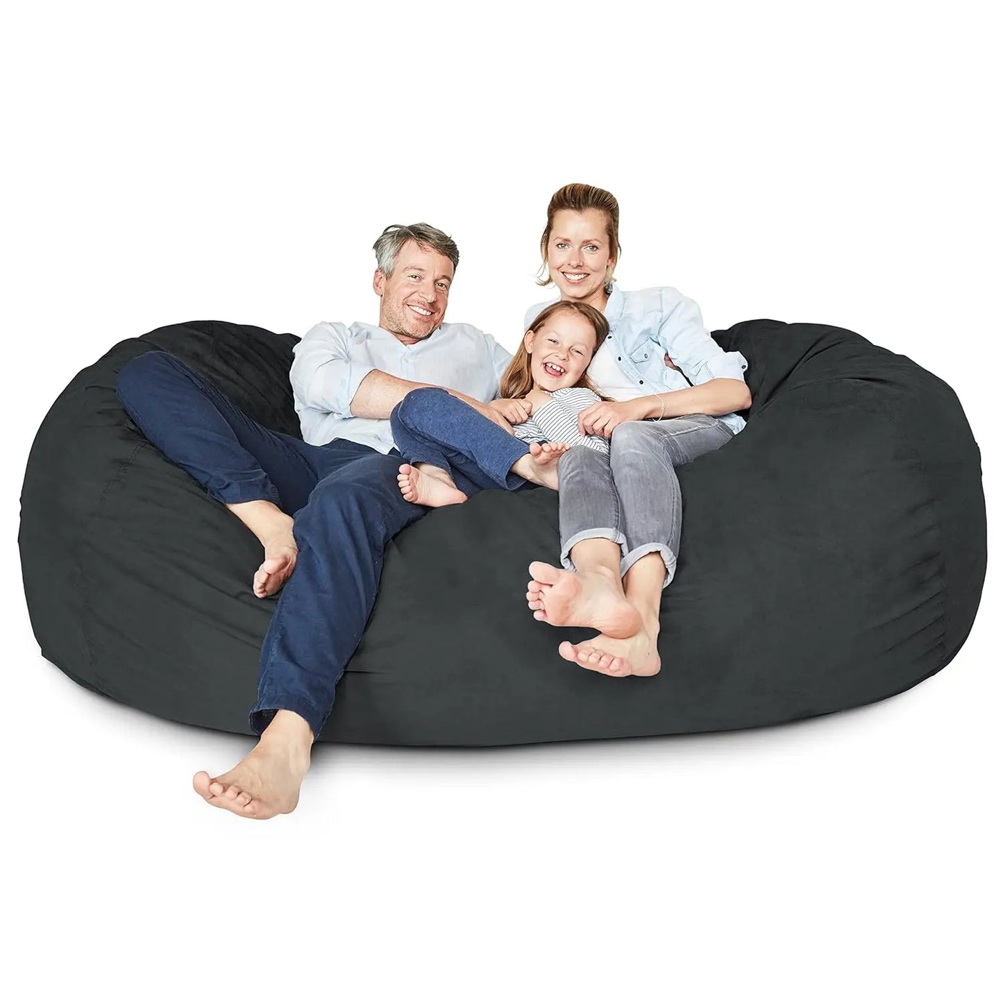Luxurious Giant 7ft Bean Bag Chair with Microsuede Cover - Ultra Soft, Foam Filling, Washable XXL Bean Bag Sofa , Customized