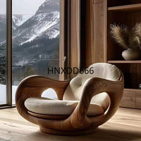 Sofa chair designer creative single log living room study Italian minimalist recliner