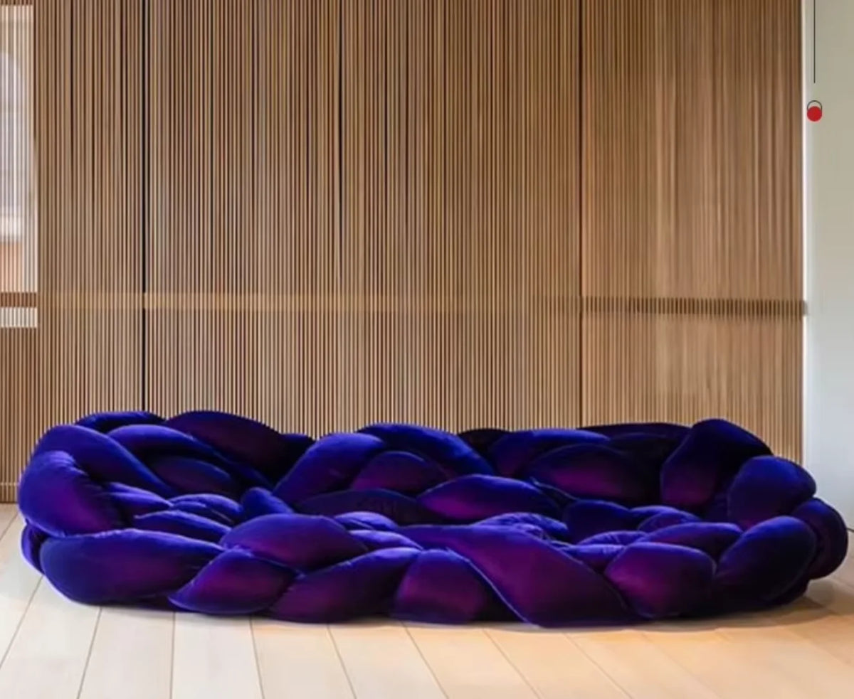 High-End Designer Sectional Sofa Hand-Woven Casual Special-Shaped for Internet Celebrity Personalized Living Sponge Filling