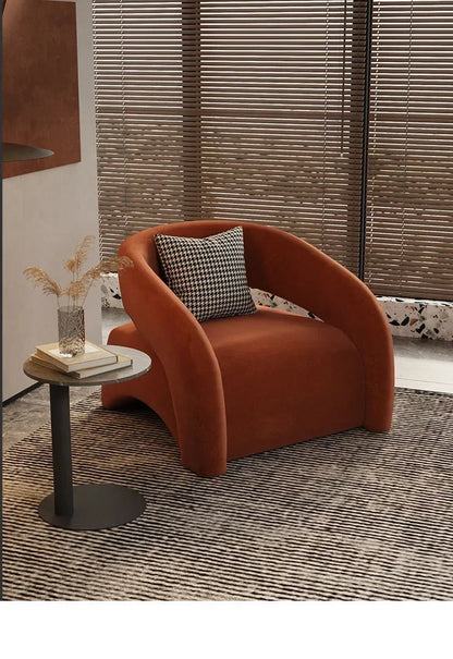 Internet celebrity single chair, living room lazy single sofa leisure chair, light luxury curved balcony chair