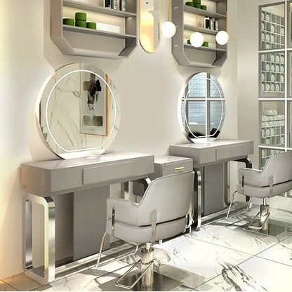 Double-sided mirror table for tgf barber shop, special for dyeing and ironing double-sided mirror hair salon for hair salon