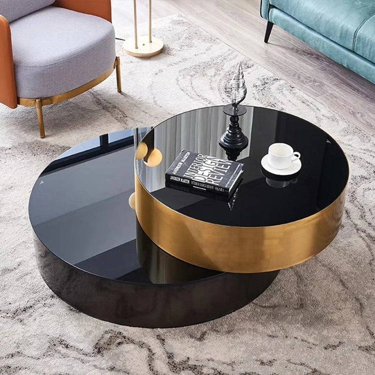 Italian Luxury Rotating Coffee Tables Modern Minimalist Living Room Extension Coffee Table Creative Design Home Furniture FYCT