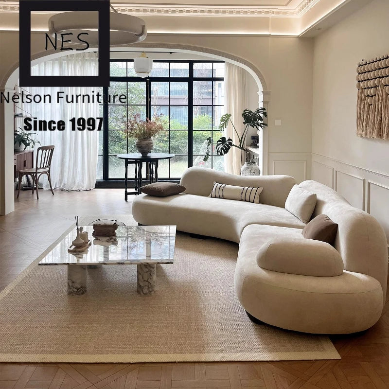 Aesthetics Designer Sofa Unusual Light Luxury Adult Trendy Room Decor Sofas Curved Lounge Comfortable Muebles Home Furniture