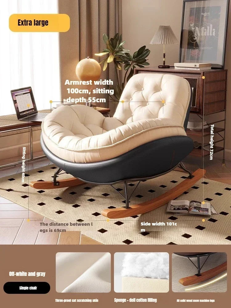 Simple Penguin Rocking Chair,Balcony Sofa,Home Leisure Chair,Living Room Honeycomb Lazy Leisure Rocking Chair Recliner Chairs