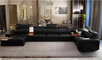 Light luxury multi-functional American living room leather art sofa light luxury combination furniture
