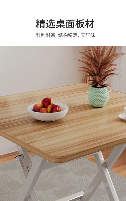 2025 New Folding Table,Indoor Outdoor Heavy Duty Portable Folding Square Woodiness Dining Table ,for Picnic, Party, Camping