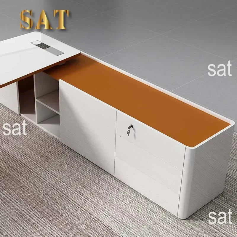 #V New 2024 Boss L Shape Luxury Office Furniture Manager High Tech Modern Executive Ceo Office Desk