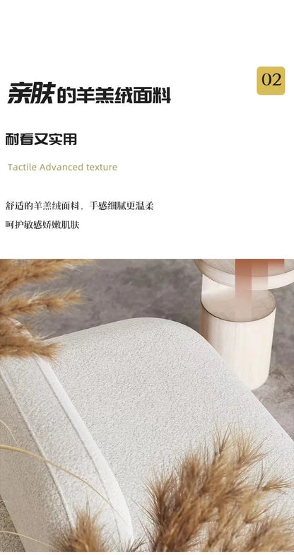 Lamb wool armless sofa, modern simple balcony living room double straight row sofa