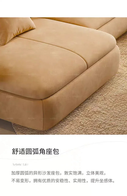 Nordic leather curved sofa designer minimalist special-shaped corner technology creative sofa02A