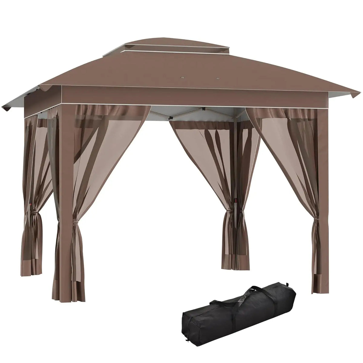 12x12 Pop Up Canopy Tent with Netting Carry Bag Instant Sun Shelter 137sqft Shade Height Adjustable Outdoor Garden Patio Custom