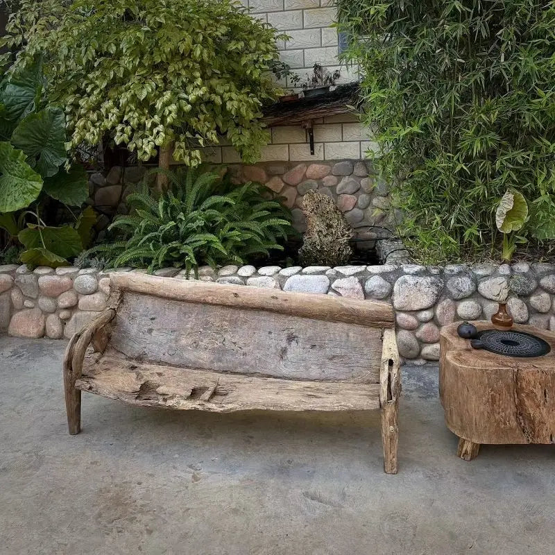 Weathered wood back chair space decoration ornament dead wood chair