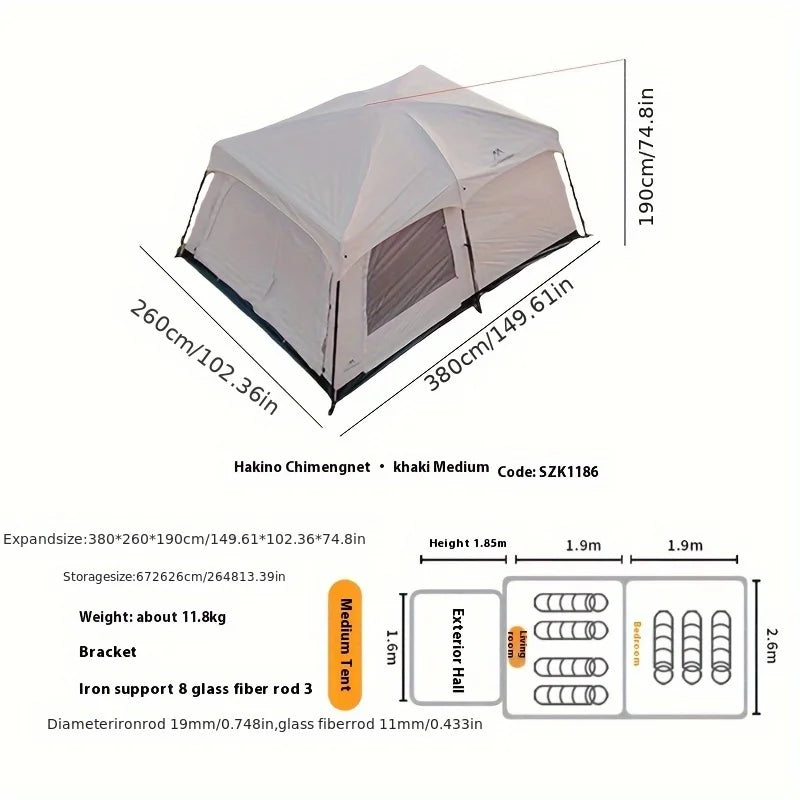 Mountainhiker Tent outdoor camping overnight two-bedroom portable thickened field awning camping equipment family gathering