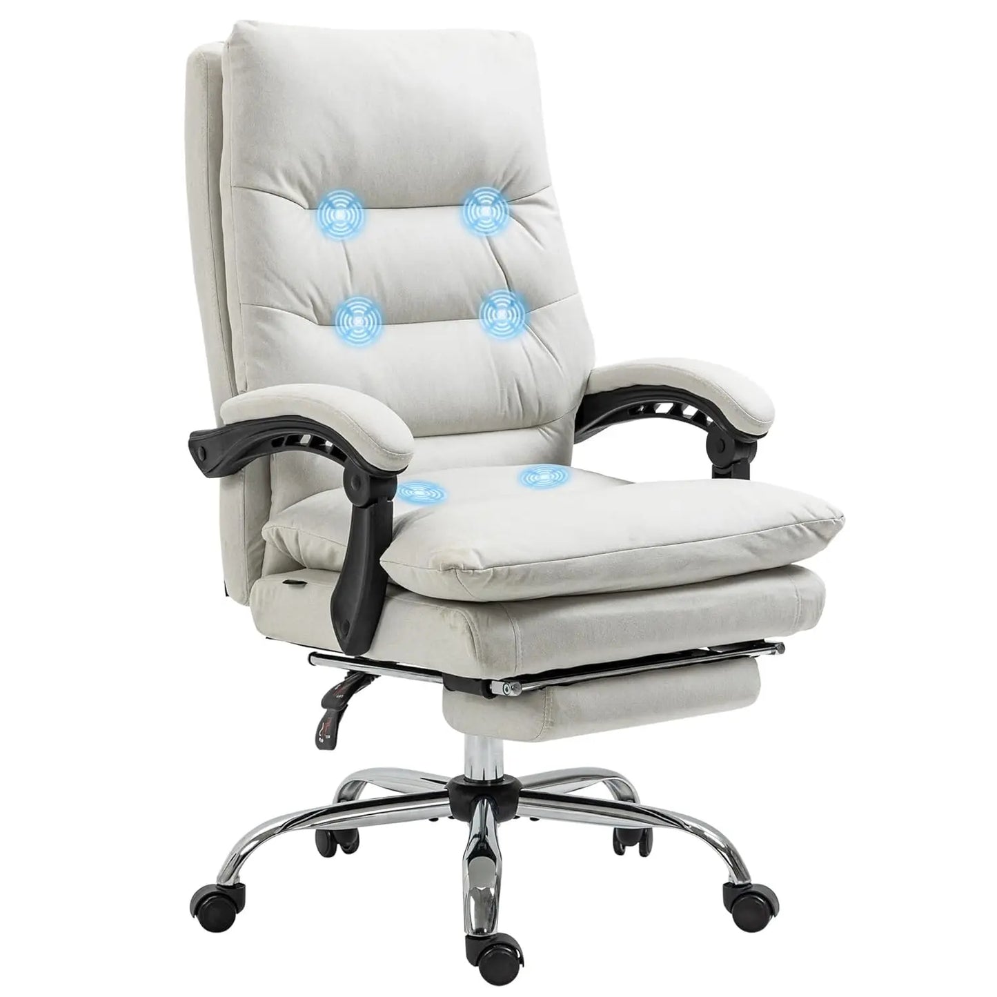 Microfibre Executive Massage Office Chair, Computer Desk Chair, Heated Reclining Chair with Footrest, Customized