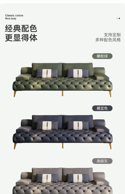 Italian Genuine Leather Sofas Sectional Modern Luxry Designer Loveseat Sofa 3 Piece Set Woonkamerbanken Living Room Furniture