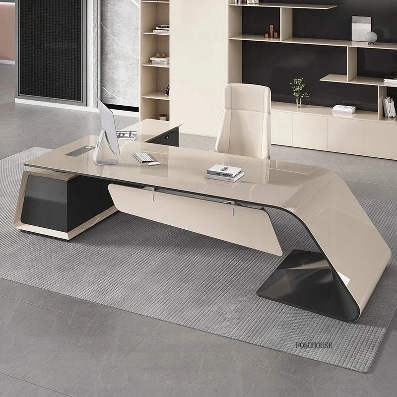 Minimalist Luxury Boss Office Desks Work Desk Corner Executive Table Home Study Desktop Computer Table for Office Furniture