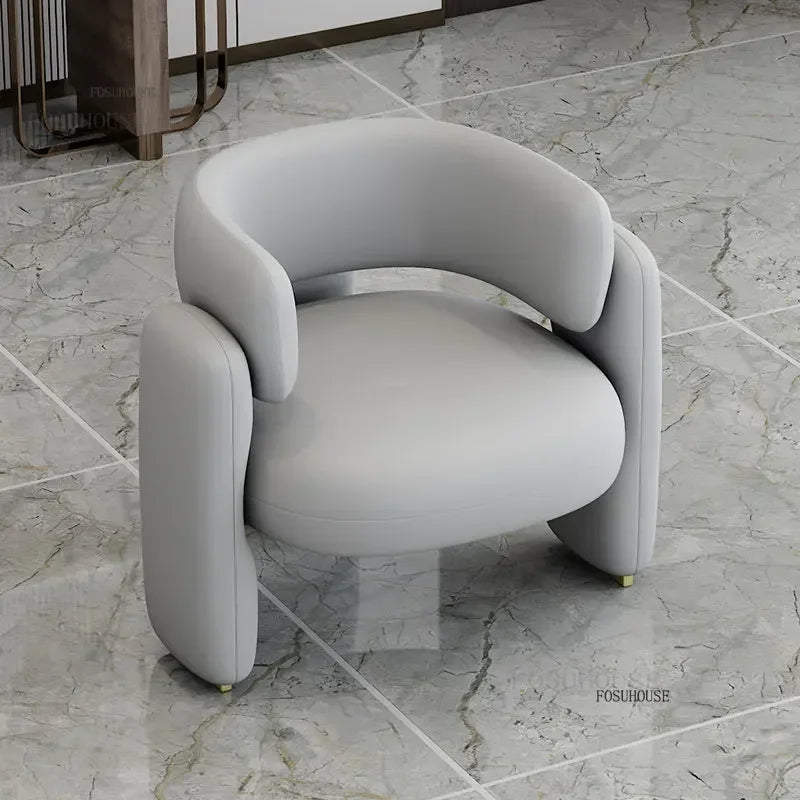 Simple Designer Flannel Backrest Living Room Chairs Light Luxury Leisure Armchair Living Room Furniture Balcony Lazy Single Sofa