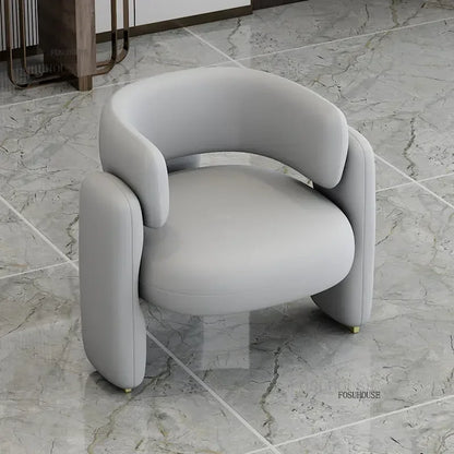 Simple Designer Flannel Backrest Living Room Chairs Light Luxury Leisure Armchair Living Room Furniture Balcony Lazy Single Sofa