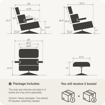 Top Layer Cowhide Classic Recliner XL Version With Armrest Swivel Chair Furniture Leisure Chair For Bedroom Balcony Studio