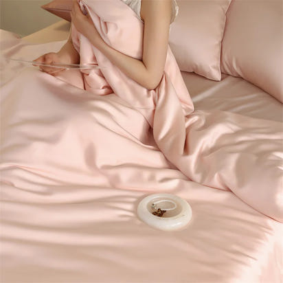 Mulberry Silk Bedding Set Luxury Natural 100% Silk Duvet Cover Set Bed Sheet Pillowcase Single Double Bedsheet King Queen Size