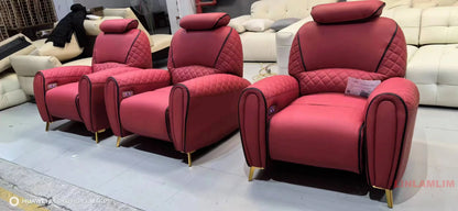 Luxury Electric Recliner Theater Seating Sofa – Modern Home Theater Chairs with LED Lighting, USB, Massage, Cooling Cup Holder