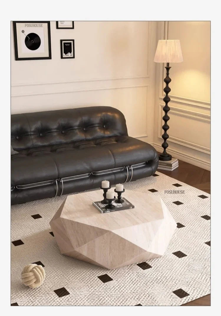 Luxury Rock Board Coffee Tables Villa Living Room Tea Table for Living Room Furniture High-grade Luxurious Side Table
