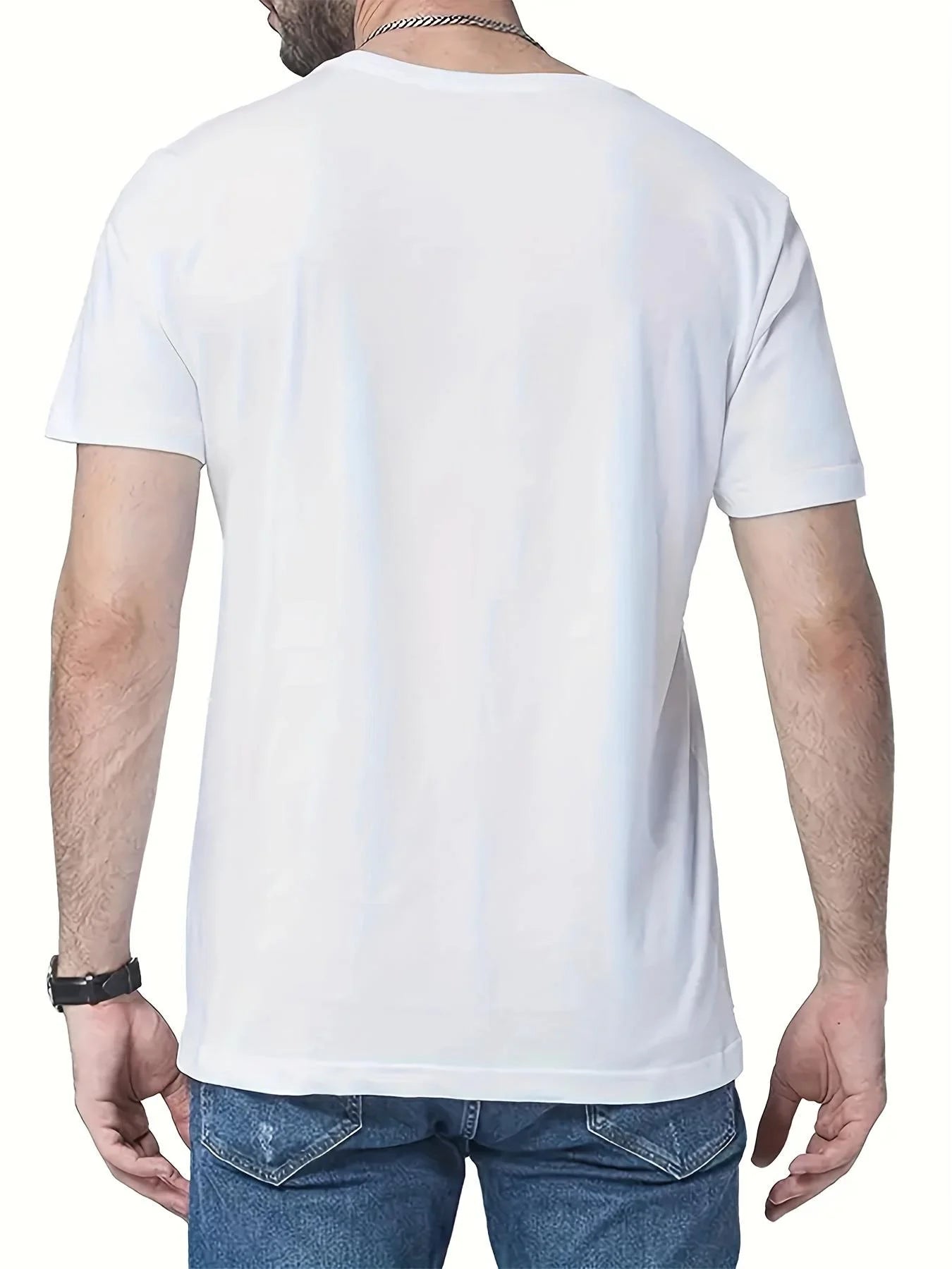 Men's Fashion Trend Round Neck T-shirt Versatile Short Sleeved Shirt Oversized T Shirt  Breathable Moisture Wicking