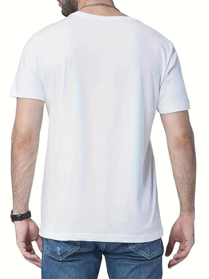 Men's Fashion Trend Round Neck T-shirt Versatile Short Sleeved Shirt Oversized T Shirt  Breathable Moisture Wicking