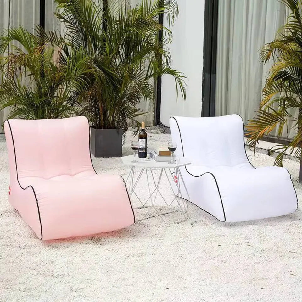 Inflatable Sofa Beach Camping Hiking Picnics Music Festivals-easy Inflation Air Chair Lounger Fabric Foldable Backyard Use