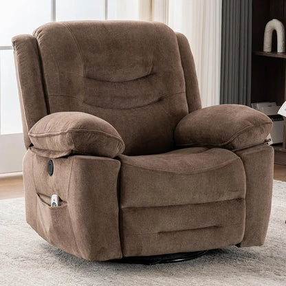 Ketaiyou Power Swivel Rocker Recliner with Massage and Heat,USB Port,Infinite Position, Oversized Electric Glider Rocking Chairs