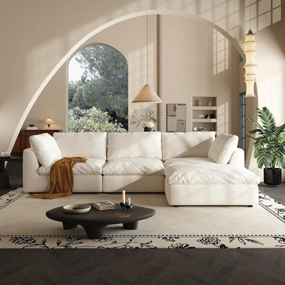 110" Cloud Couch Modular Sectional Sofa, Convertible L-Shape Couch with Ottoman, Modern Sofa3 Seater Modular, Customized