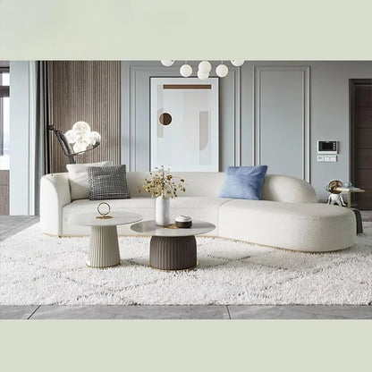 Luxury Modern Modular Berber Fleece Sofa Set Unique Minimalist Design Reclining for Hotel Living Room Wood Fabric Material