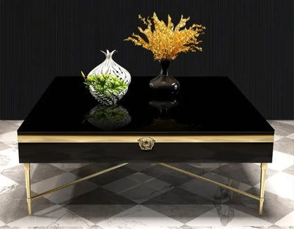 Modern Morocco New Classical Postmodern Square Stainless Steel Coffee Table Tea Table for Living Room