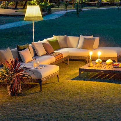 Nordic PE Rattan Outdoor Sofas Set Modern Garden Furniture Home Waterproof Sun Protection Set Leisure Patio Balcony Lounge Chair
