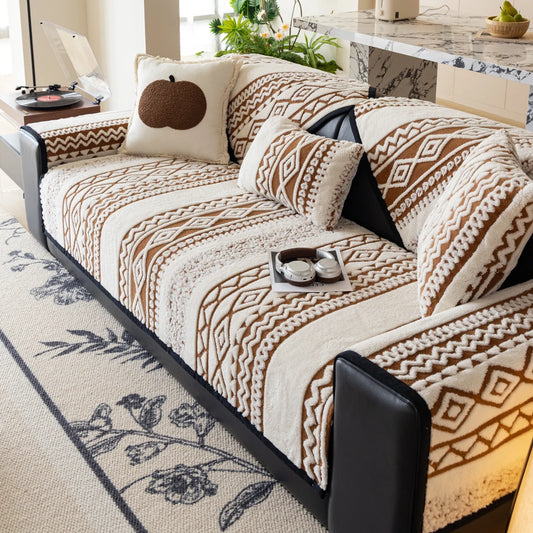 Protector Couch Cover for Sofa for Winter Fur-covered sofa cushion Pet Friendly Anti-slip Sofa Covers for living room